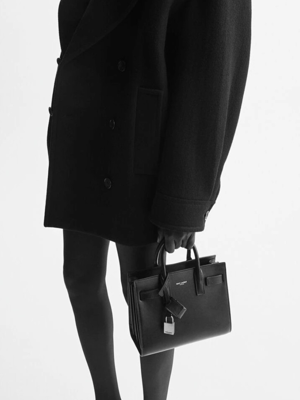 Saint Laurent Sac de Jour Leather Tote in Black
